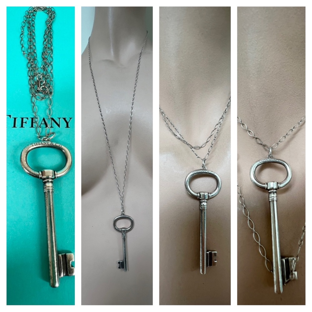 🔴Authentic TIFFANY & CO Sterling Silver Long Chain large KeyPendent Necklace 🔴 - Picture 12 of 13